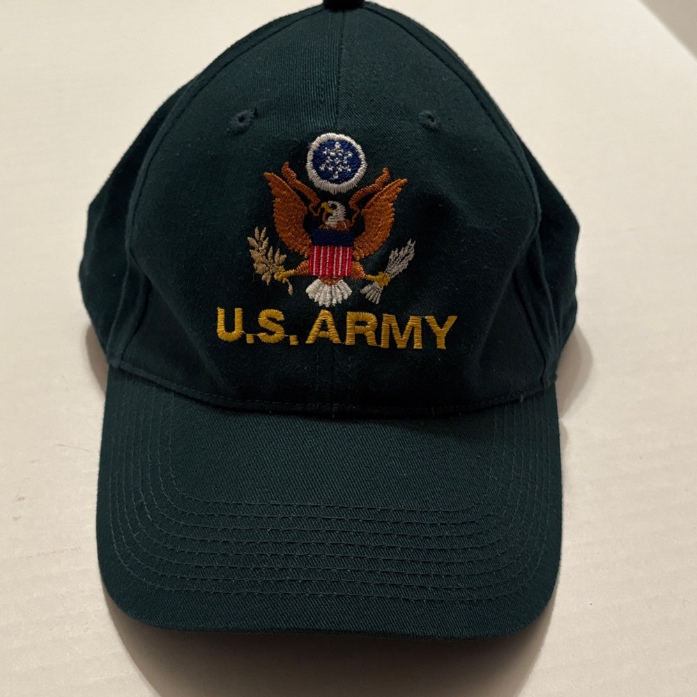 U.S. Army Dark Green Baseball Hat with Embroidered Eagle